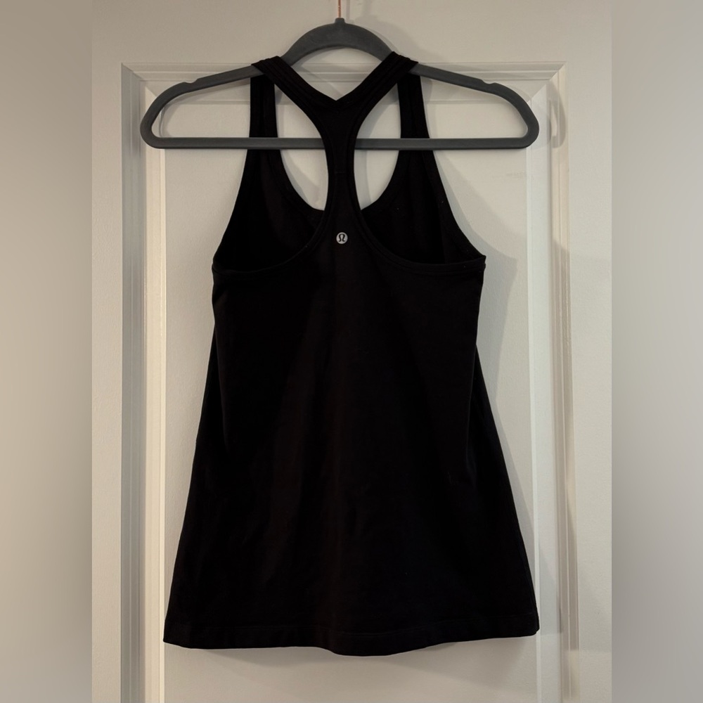 Lululemon Athletic Tank Top / Shirt - Shred 4/15 logo - Black - Sz 6 Gently Used